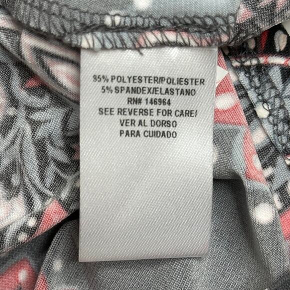 NWT Robbie Bee Gray Coral Floral Circles Faux Wrap Dress Womens Size Medium M - Picture 10 of 12